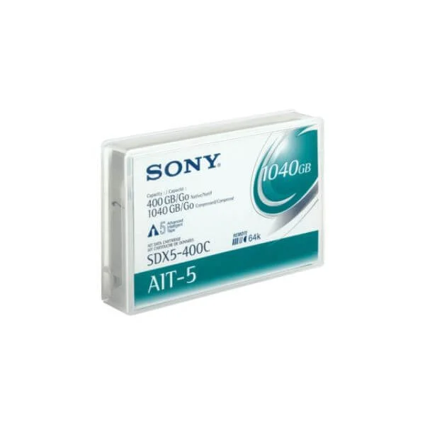 sdx5-400c | Sony AIT-5 400/1040GB Tape
The Sony AIT-5 AME is a cutting-edge solution for data backups and data recall efforts. The Sony AIT-5 tape cartridge is highly efficient, reliable, and cost-effective.