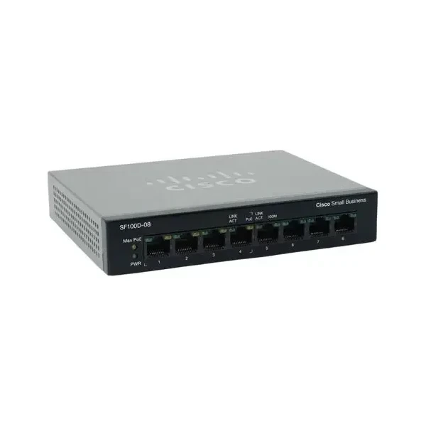 Cisco SF100D-08P-NA Small Business 100 8-Port Fast Ethernet PoE Desktop Switch