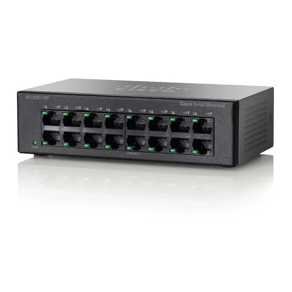 Cisco SF100D-16P-EU 100 16-Port Fast Ethernet PoE Desktop Switch