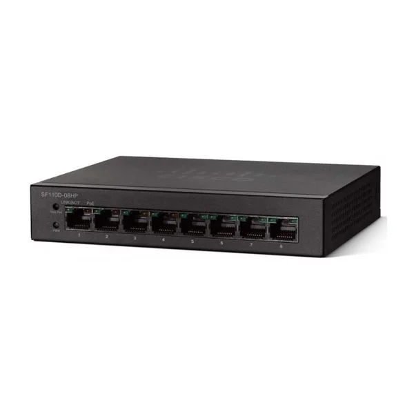 SF110D-08HP | Cisco SF110D-08P 8-port 10/100 PoE Desktop Switch