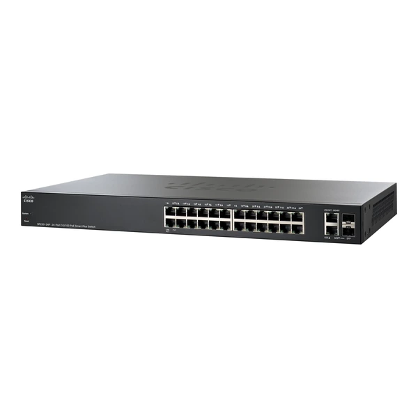 Cisco SF220-24P-K9-NA 220 24-Port Fast Ethernet PoE+ Switch, 2x1G Combo Uplinks