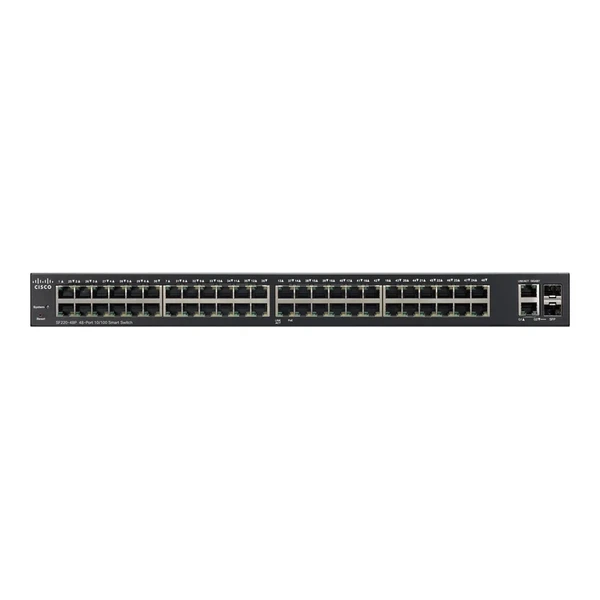 Cisco SF220-48P-K9-EU 220 48-Port Fast Ethernet PoE+ Switch, 2x1G Combo Uplinks
