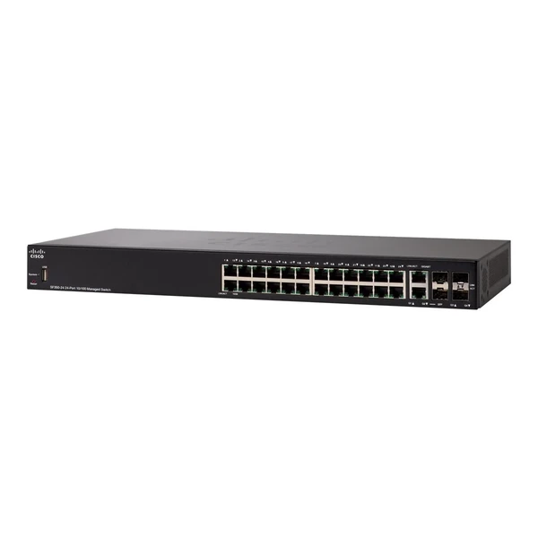 Cisco SF350-24-K9-EU 350 24-Port Fast Ethernet Switch, 2x1G Combo and 2x1G SFP Uplinks