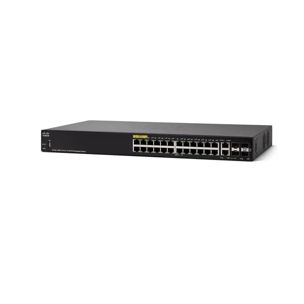 Cisco SF350-24MP-K9-UK 350 24-Port Fast Ethernet PoE+ Switch, 4x1G Uplinks
