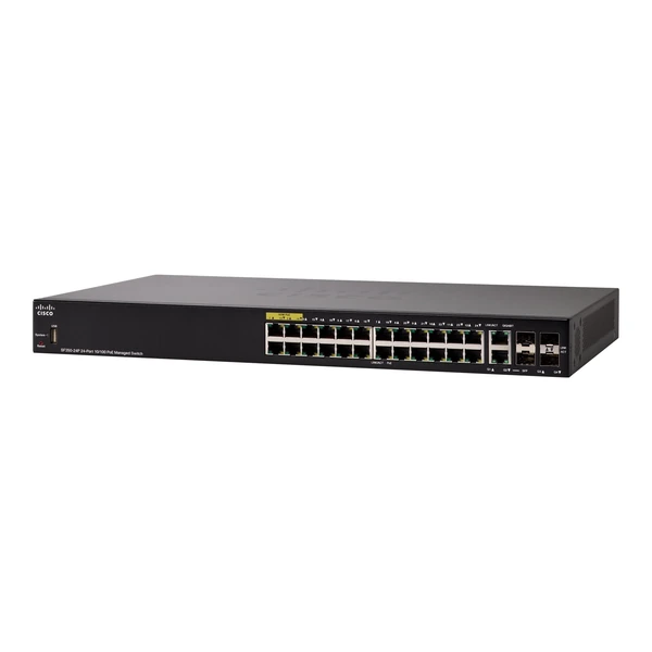 Cisco SF350-24P-K9 350 24-Port Fast Ethernet PoE+ Switch, 4x1G Uplinks