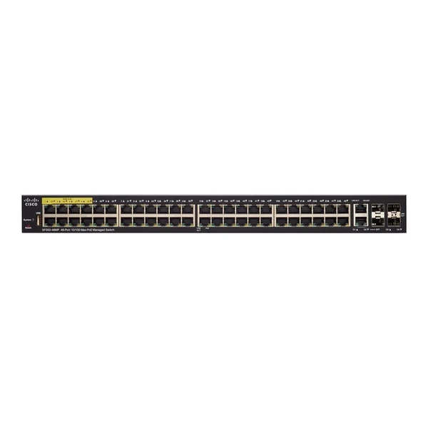 Cisco SF350-48MP-K9-EU 350 48-Port Fast Ethernet PoE+ Switch, 4x1G Uplinks