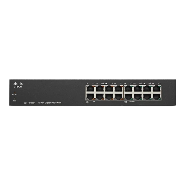 Cisco SG110-16HP-NA 110 16-Port Gigabit PoE Desktop Switch