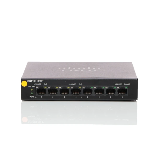 Cisco SG110D-08HP-EU Small Business 110 8-Port Gigabit PoE Desktop Switch