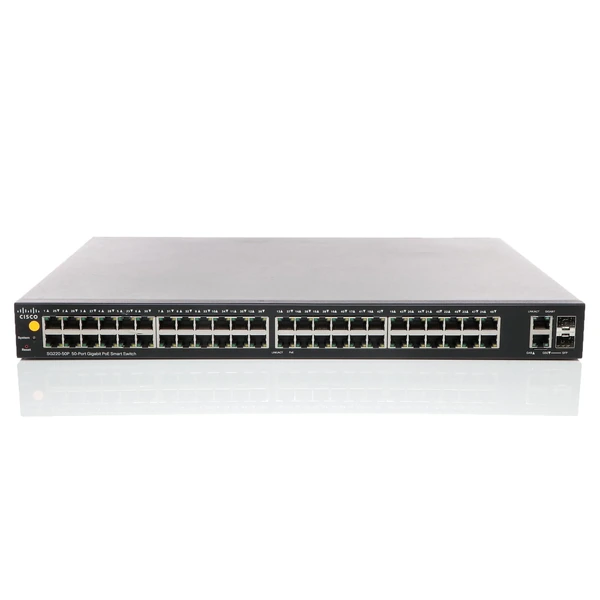 Cisco SG220-50P-K9-NA 220 Series Smart Switches 48-Port Gigabit PoE+ Switch, 2x1G Combo Uplinks