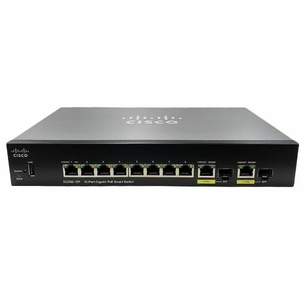 SG250-10P | Cisco SG250-10P 10-Port Gigabit PoE Smart Switch