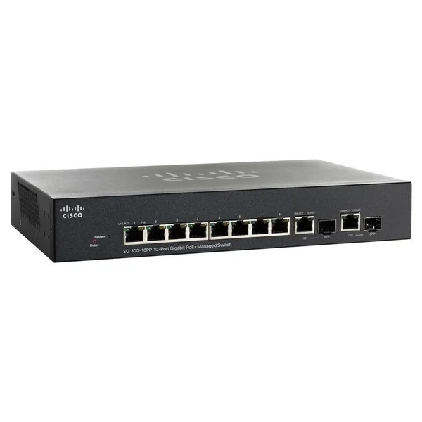 sg300-10pp-k9-na cisco sg300-10pp-k9-na small business 300 8-port gigabit poe+ desktop switch, 2x1g combo uplinks