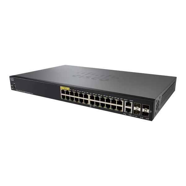 Cisco SG350-28P-K9 SG350 24-Port Gigabit PoE+ Switch, 2x1G SFP Plus 2x1G Combo Uplinks