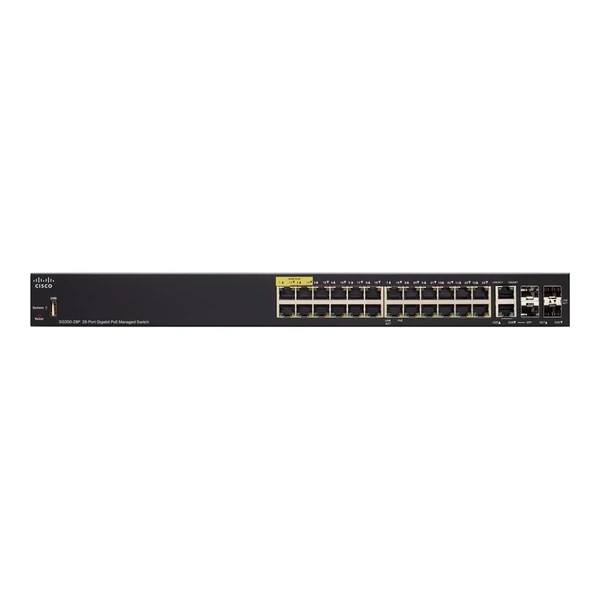 Cisco SG350-28P-K9-UK 350 24-Port Gigabit PoE+ Switch, 2x1G SFP and 2x1G Combo Uplinks