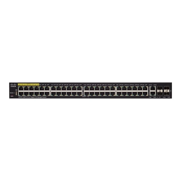 Cisco SG350-52MP-K9-UK 350 48-Port Gigabit PoE+ Switch, 4x1G Uplinks