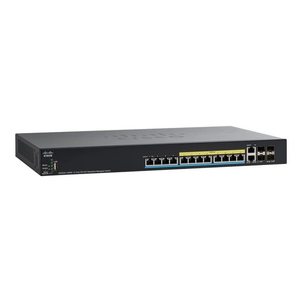 Cisco SG350X-12PMV-K9-NA 350X 12-Port Multigigabit PoE+ Switch, 4x10G Uplinks
