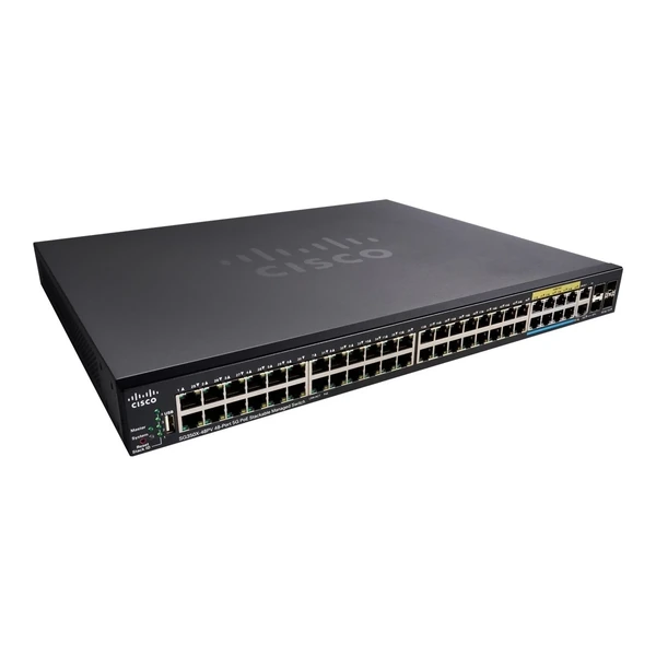 Cisco SG350X-48PV-K9-EU 350X 48-Port PoE+ Switch, Eight Multigigabit Ports, 4x10G Uplinks