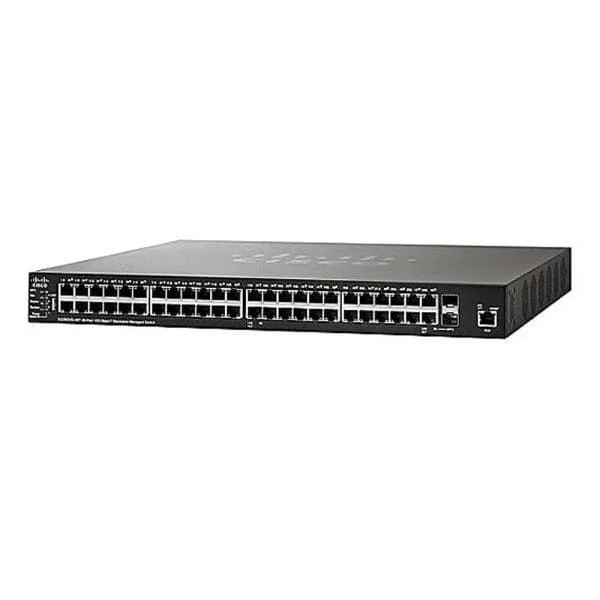 SG350XG-48T | 48 x 10 Gigabit Ethernet 10GBase-T copper port , 2 x 10 Gigabit Ethernet SFP+ (combo with 2 copper ports) , 1 x Gigabit Ethernet management port