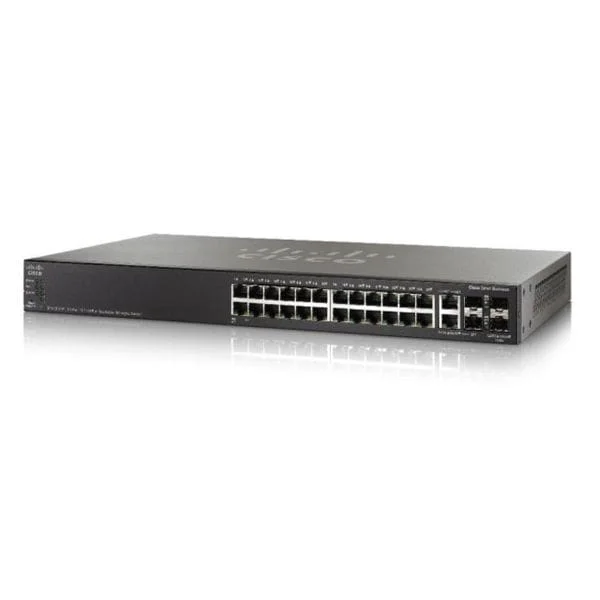 SG550X-24MPP | 24 x 10/100/1000 PoE+ ports with 740W power budget, 4 x 10 Gigabit Ethernet (2 x 10GBase-T/SFP+ combo + 2 x SFP+)