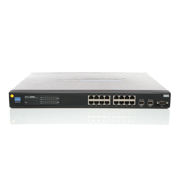 srw2016-k9-eu cisco srw2016-k9-eu small business 300 16-port gigabit switch, 2x1g copper and 2x1g combo uplinks