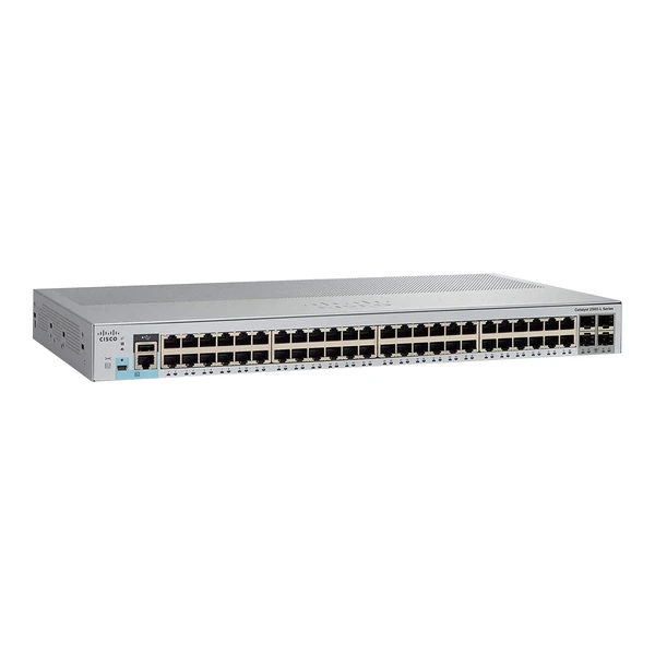 Cisco WS-C2960L-SM-48TS Catalyst 2960-L Smart Managed 48-Port Gigabit Switch, 4x1G Uplinks, LAN Lite
