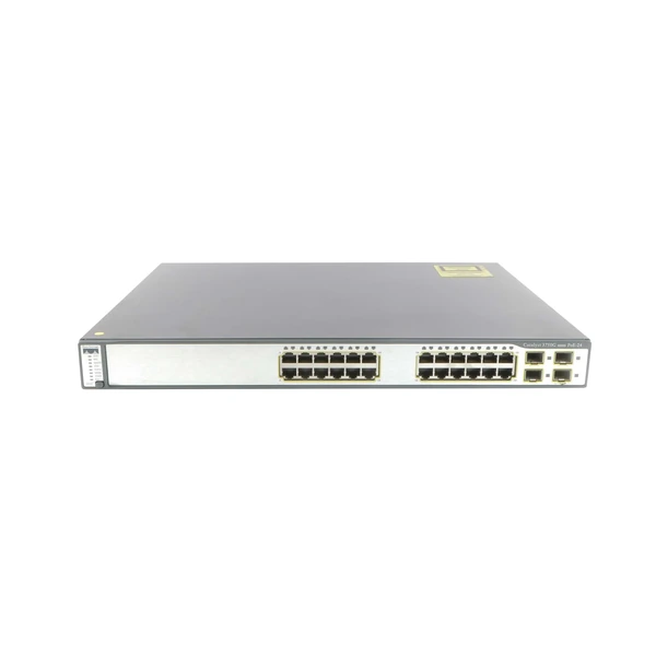 Cisco WS-C3750G-24PS-S Catalyst 3750G 24-Port Gigabit PoE Switch, 4x1G Uplinks, IP Base