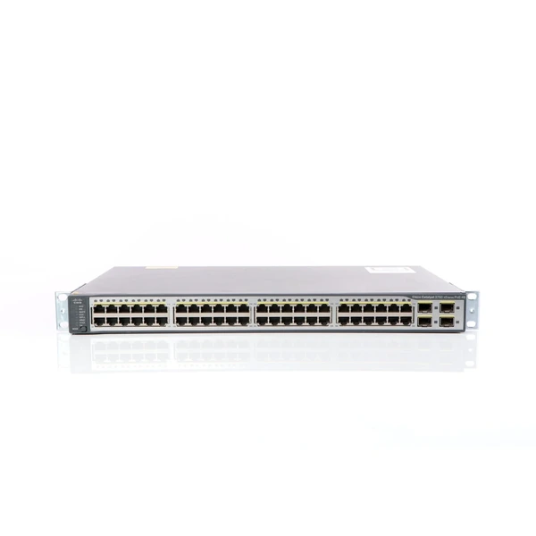 Cisco WS-C3750V2-48PS-S Catalyst 3750 v2 48-Port Fast Ethernet PoE Switch, 4x1G Uplinks, IP Base