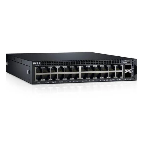 X1026P | Dell Networking X1026P Intelligent Web management switch, 24x 1GbE PoE (up to 12x PoE+) and 2x 1GbE SFP port X1026P | Dell Networking X1026P Intelligent Web management switch, 24x 1GbE PoE (up to 12x PoE+) and 2x 1GbE SFP port